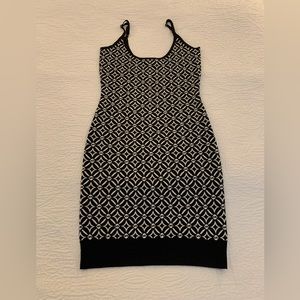 Black & White Form Fitting Sleek Dress